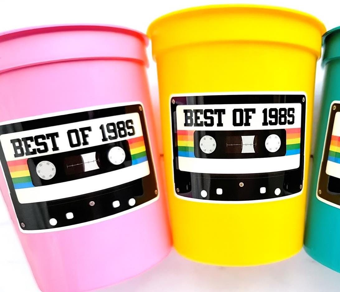 40th PARTY CUPS - Best of 1985 40th Birthday Party 40th Birthday Favors 40th Party Cups 40th Party Decorations 1985 Birthday 80's Party Cups - Image 2