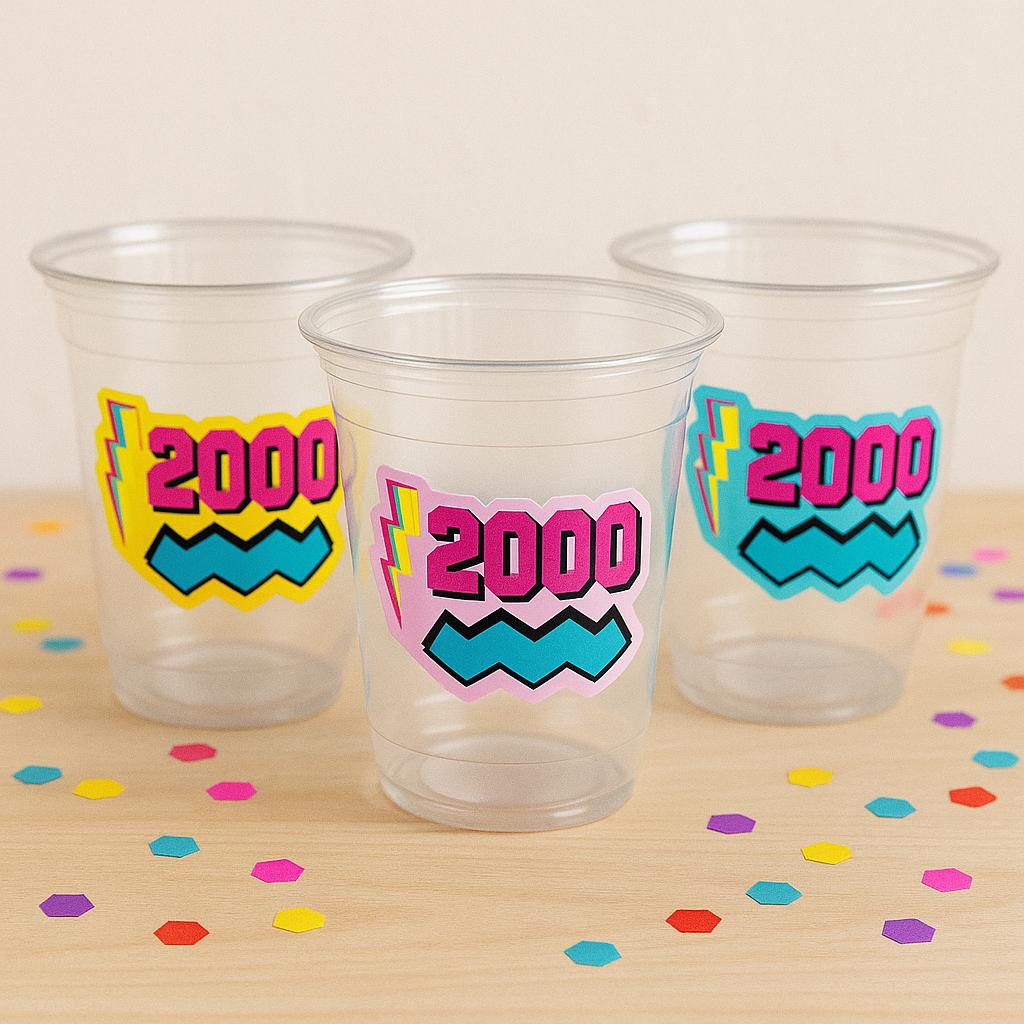 Back to the 2000'S PARTY CUPS 00's Birthday Cups 2000's Party Cups 00's Decorations 00s Birthday Party 00's Birthday Party Decorations 2000s - Image 2