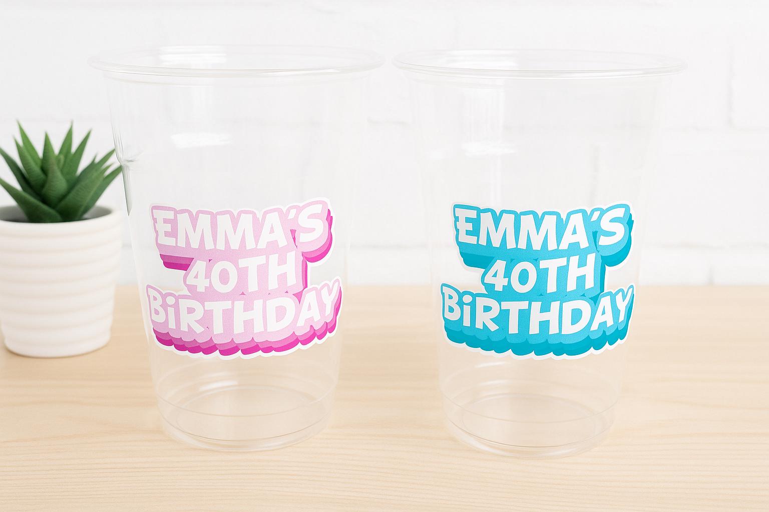 Custom Plastic Party Cups, Personalized Birthday Party Cups, Custom Text Party Cups, Custom Party Decorations,Birthday, Custom plastic cups - Image 4
