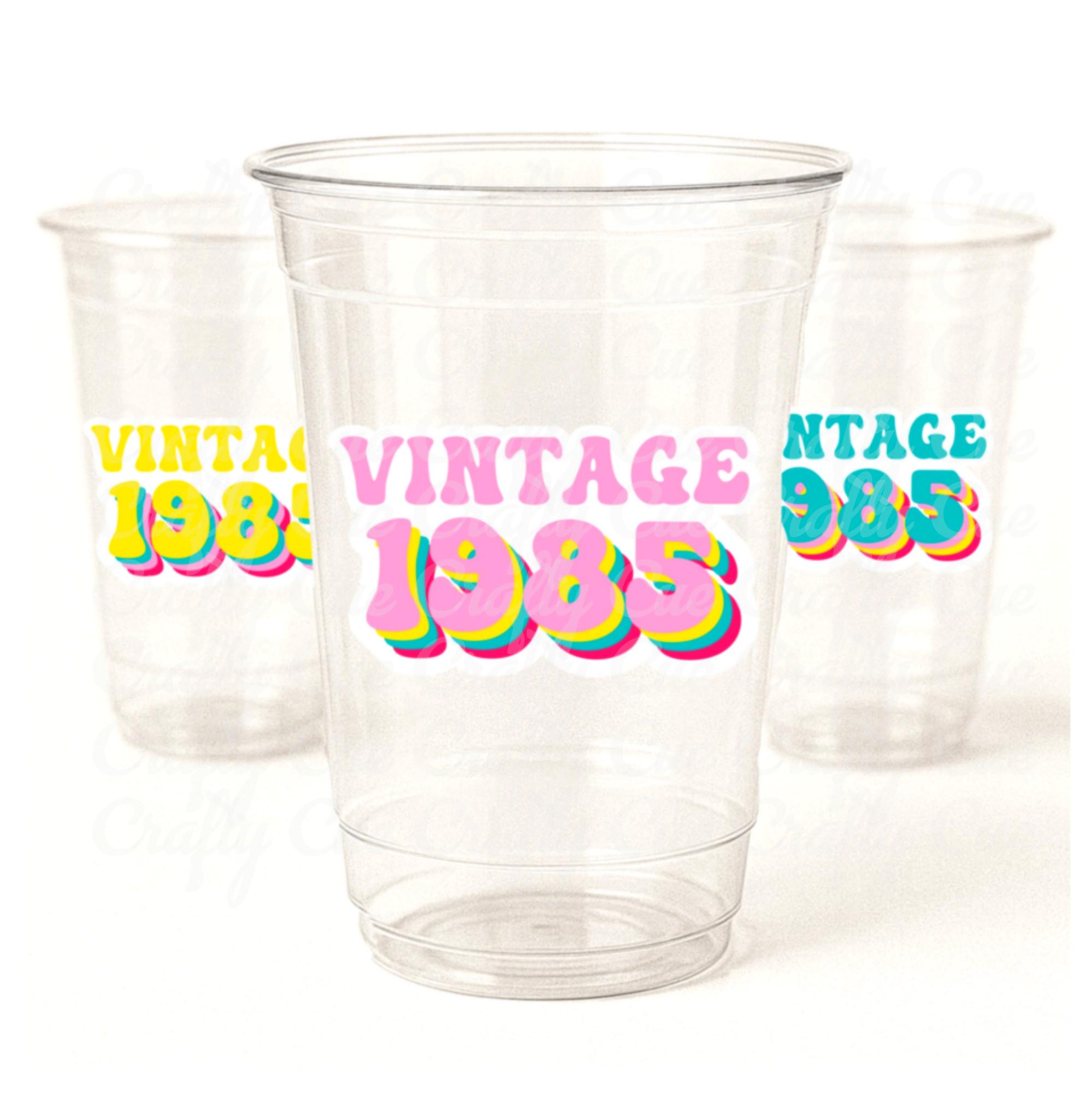 40th PARTY CUPS - 1985 40th Birthday Party 40th Birthday Favors 40th Party Cups 40th Party Decorations Vintage 1985 Birthday Party Cups - Image 2