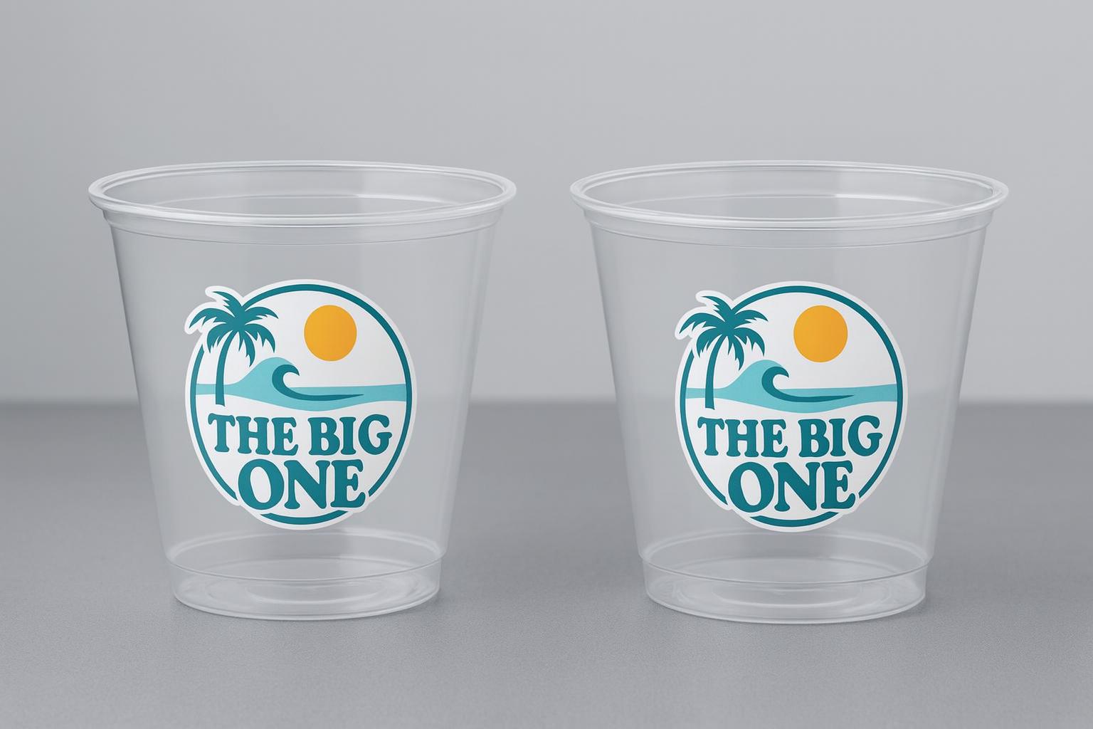 Beach Surf Birthday Cups, The Big One Cups, 1st Birthday Party Cups, Beach Surf Party Favors, Surfs Up Cups, Surfer Catch A Wave Cups, Surf - Image 2