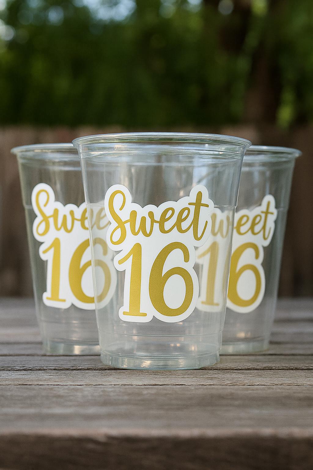 SWEET 16 PARTY Cups - Sweet Sixteen Party Cups Sweet 16 Party Cups Sweet Sixteen Party Favors Sweet Sixteen Party Favors 16th Birthday Party - Image 3