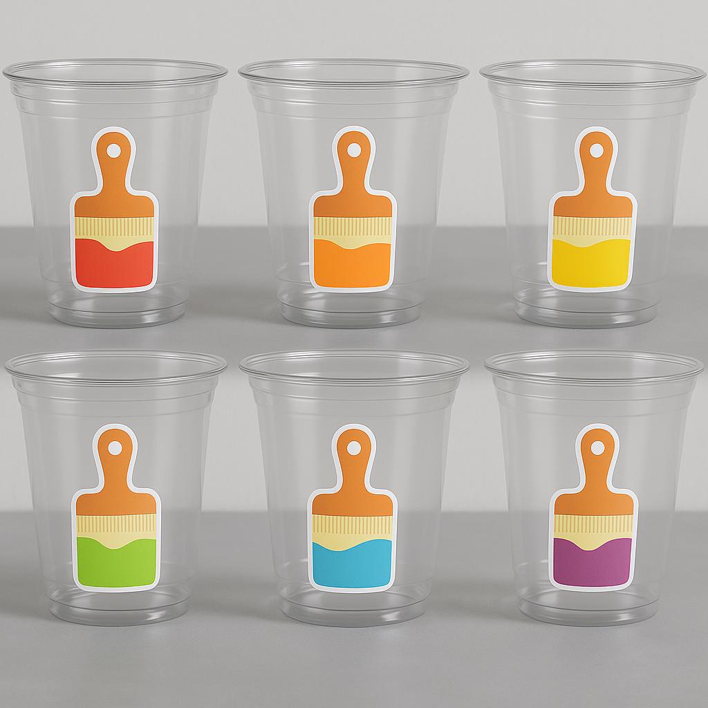 Paint Brush Party Cups – Art Painting Party Favors, Kids Art Party Supplies, Painting Birthday Favor Cups, Paint Party Cup Favor Decorations - Image 3