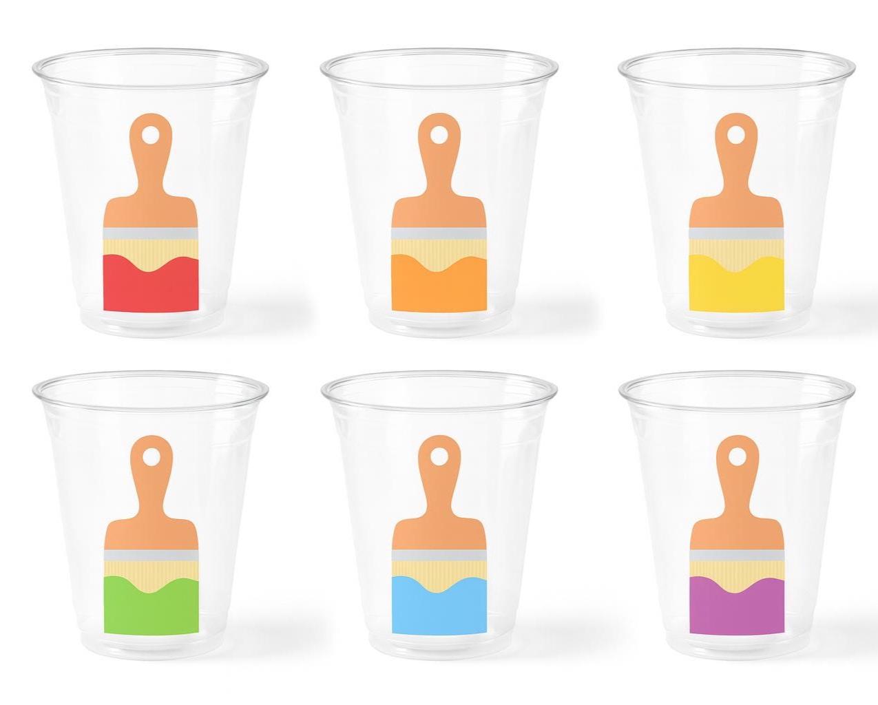 Paint Brush Party Cups – Art Painting Party Favors, Kids Art Party Supplies, Painting Birthday Favor Cups, Paint Party Cup Favor Decorations - Image 2