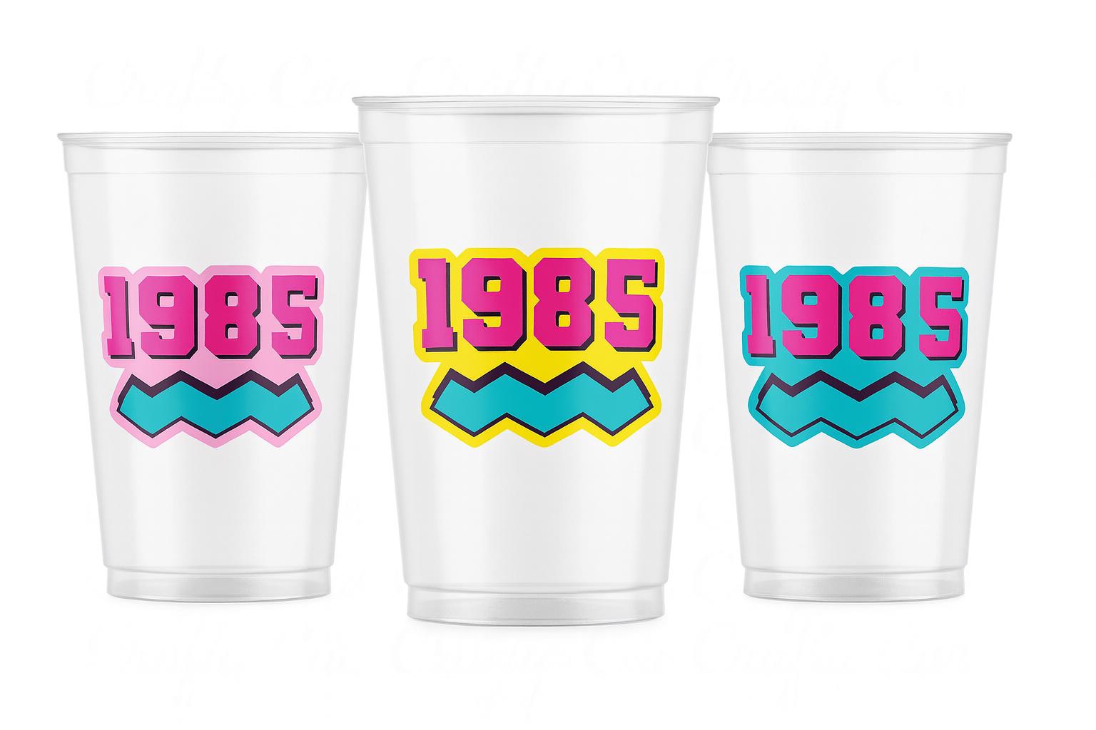 40th PARTY CUPS - 1985 Cups 40th Birthday Party 40th Birthday Favors 40th Party Cups 40th Party Decorations 1985 Birthday Party Cups 80s Cup - Image 3