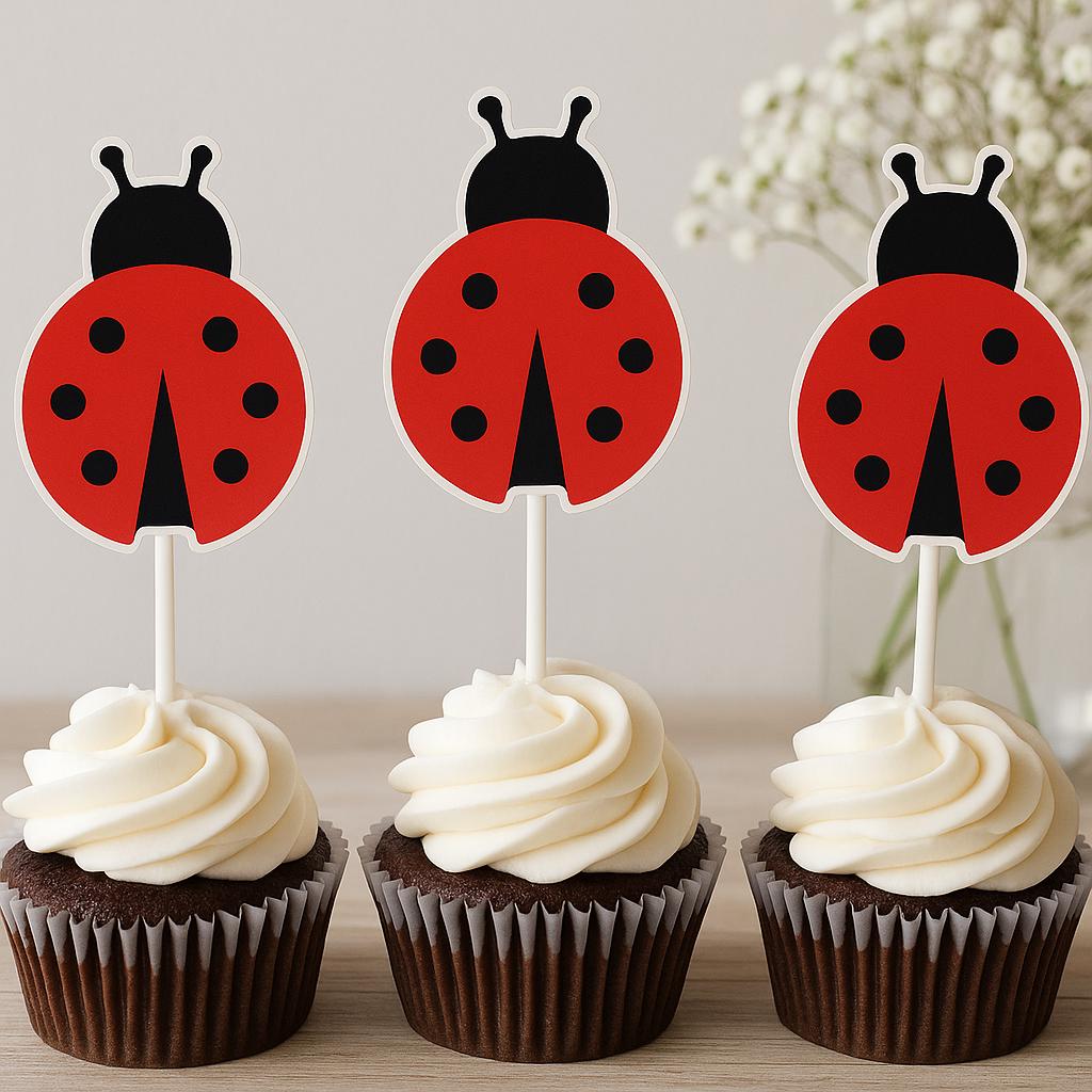 Ladybug Cupcake Toppers, Ladybug Birthday, Ladybug Baby Shower, Ladybug Cake Topper, Ladybug Decorations, Ladybug Party, Ladybug (82816648P) - Image 2