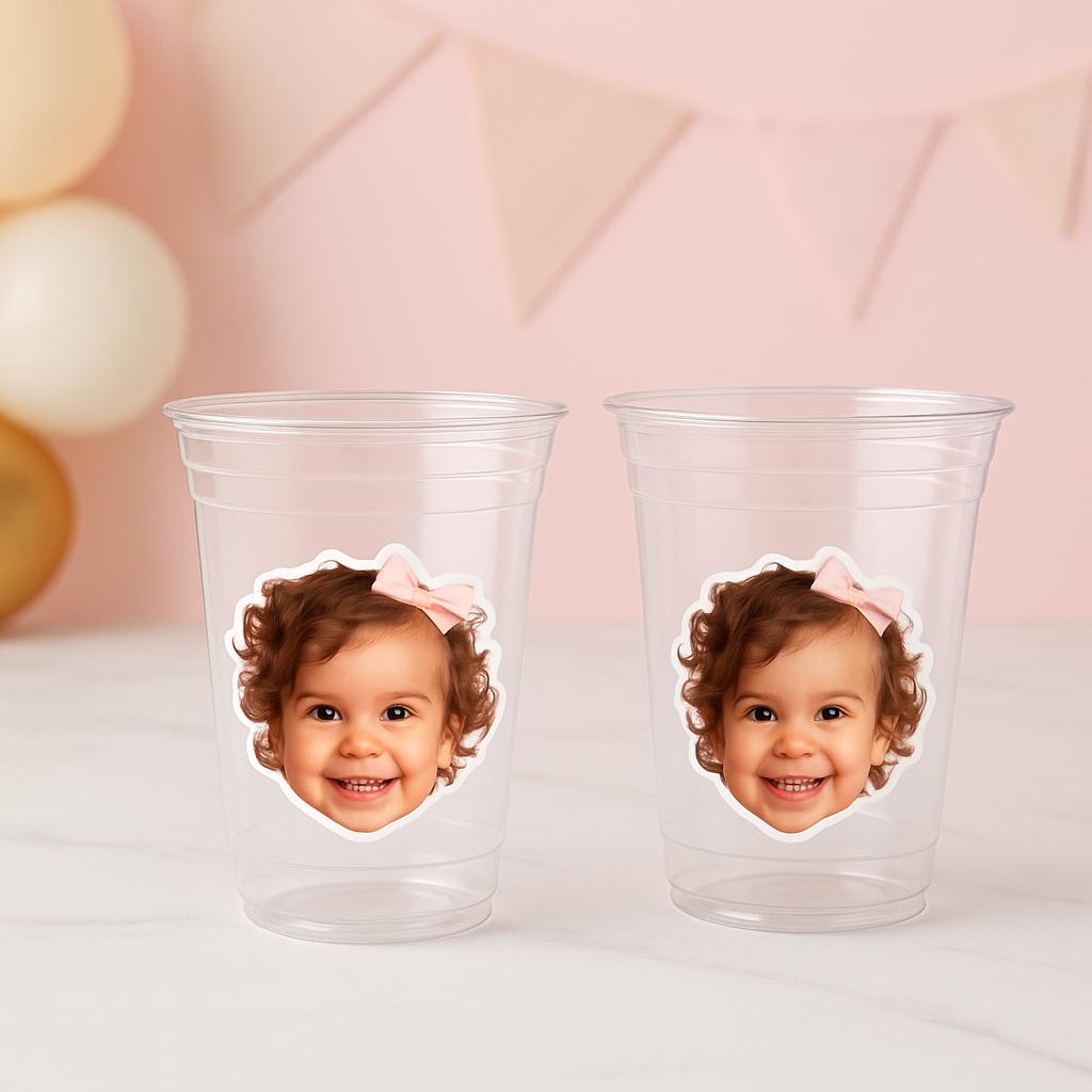 Personalized Face Plastic Cups, Face Cups, Custom Picture Cups, Custom Photo Cups, Party Decorations, Bride Face Party Favors, Groom Face - Image 3