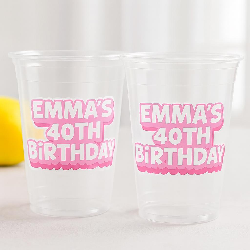 Custom Plastic Party Cups, Personalized Birthday Party Cups, Custom Text Party Cups, Custom Party Decorations,Birthday, Custom plastic cups - Image 3