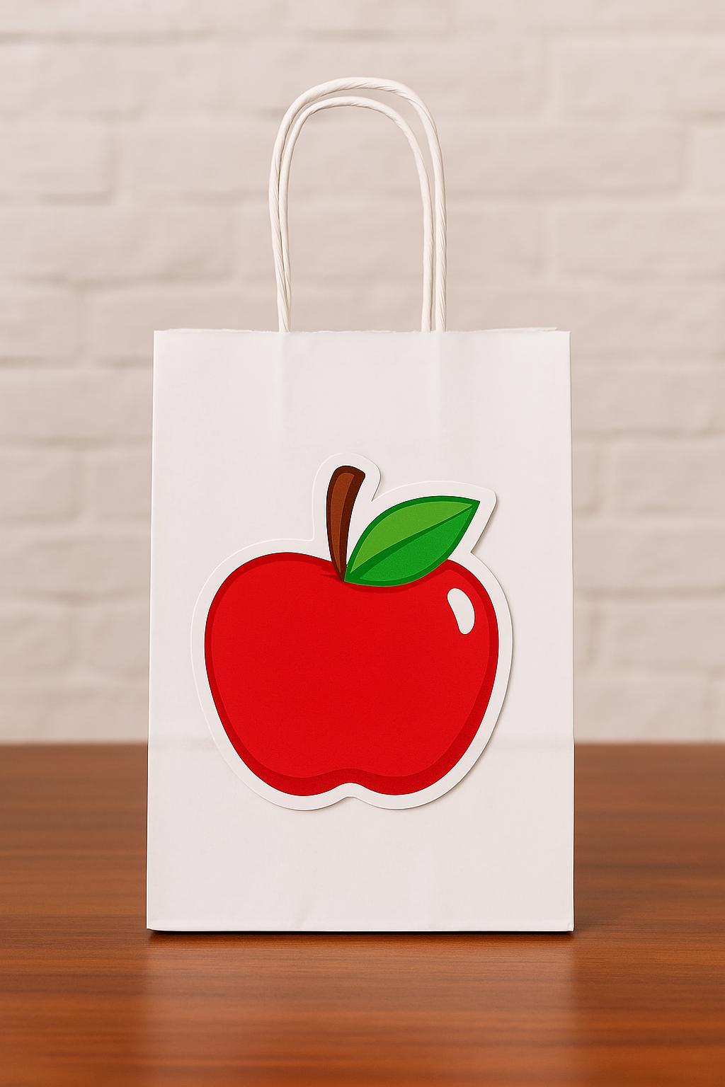 Apple Goody Bags, Apple Favor Bags, Back to School Party Bags, Apple Birthday Party Bags, Teacher Gift Bags, Apple Goodie Bags, School Party - Image 2