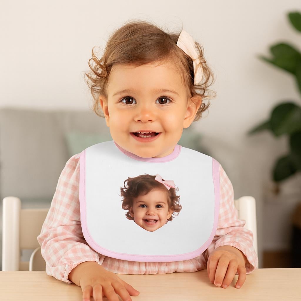 Custom Photo Baby Bib, Personalized Baby Bib with Face, Funny Baby Shower Gift, Custom Picture Infant Bib, Baby Birthday Outfit, Picture Bib - Image 3