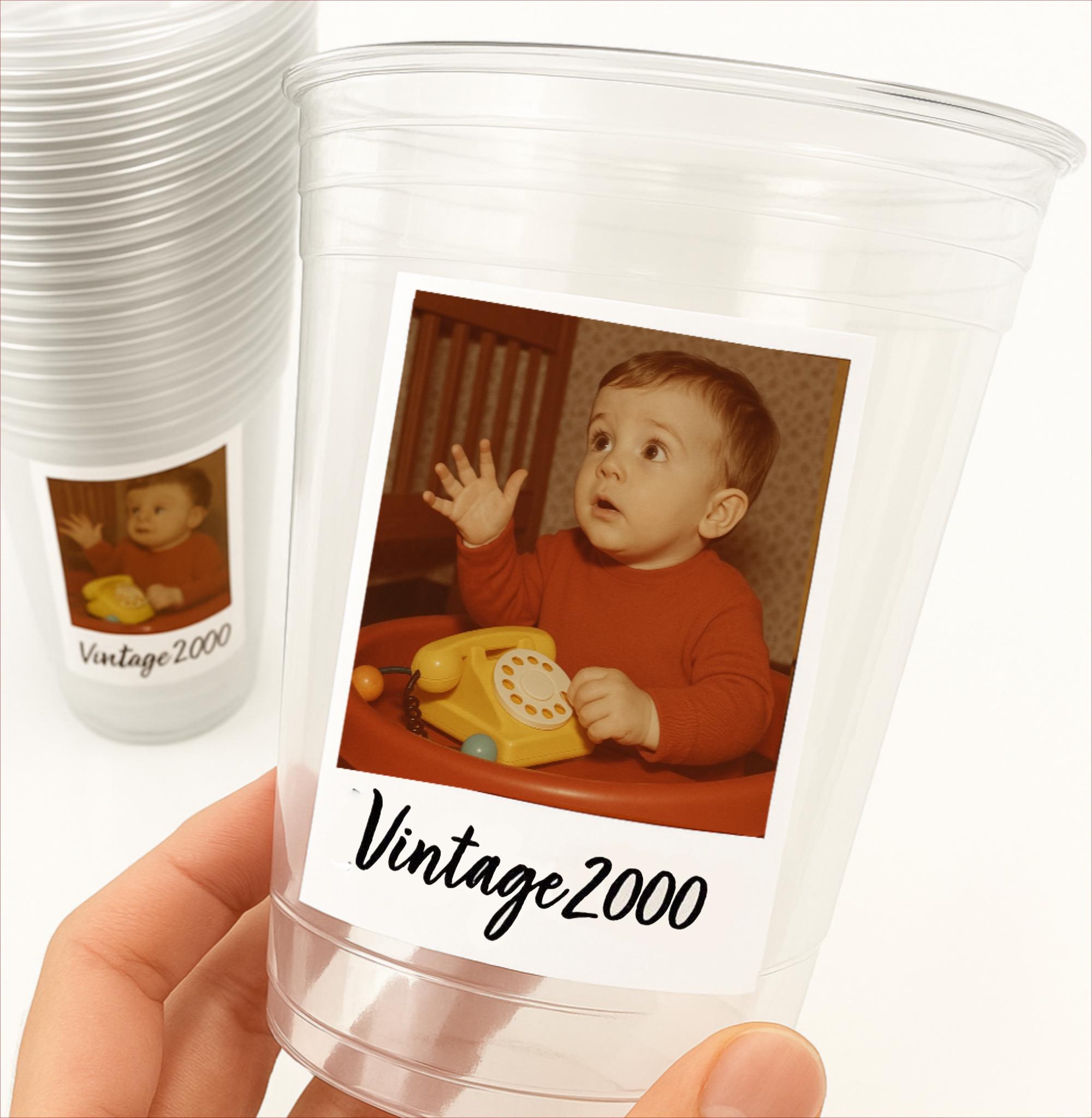 Personalized Photo Party Cups 16oz – Custom Picture & Text Cups – Birthday, Wedding, Graduation, Baby Shower, Parties, Events, Party Favors - Image 2