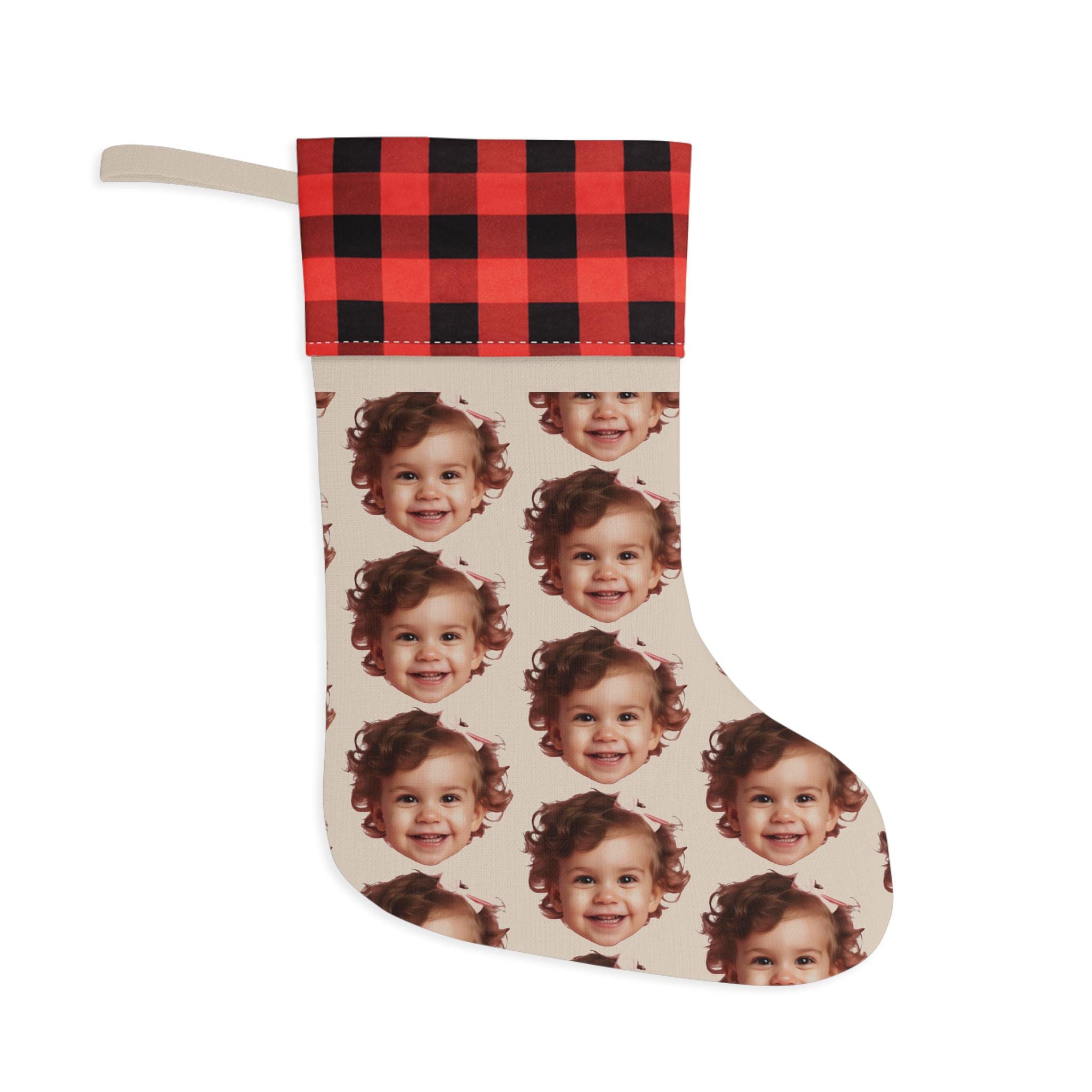 Personalized Christmas Stocking, Custom Picture Holiday Stocking, Family Xmas Sock Gift, Custom Photo Stocking Photo Printed Fireplace Decor - Image 2