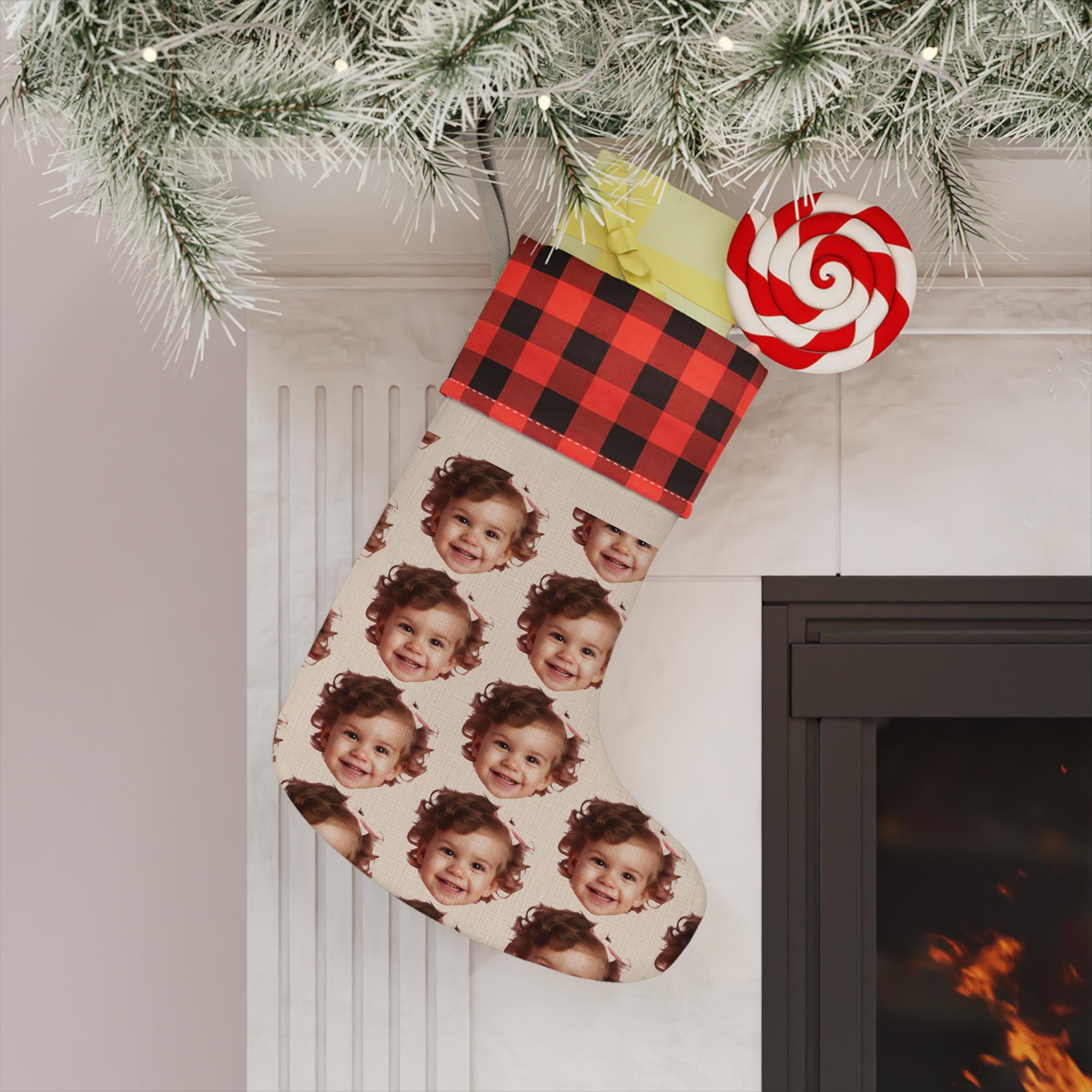 Personalized Christmas Stocking, Custom Picture Holiday Stocking, Family Xmas Sock Gift, Custom Photo Stocking Photo Printed Fireplace Decor - Image 5